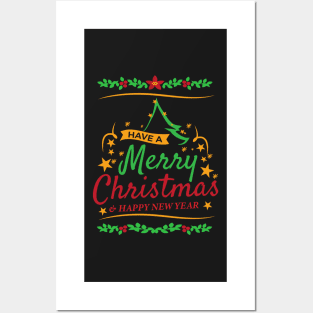 Merry Christmas and happy new year Funny T-Shirt for men and women Merry Christmas Holiday Lovers T-Shirts gift Posters and Art